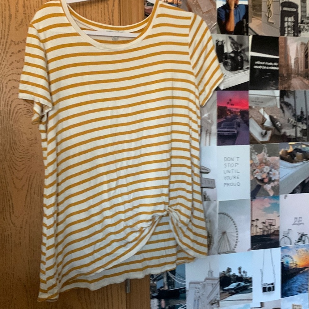 Orange and white stripe shirt